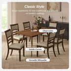 Chaise de salle à manger classique Eliseo avec cadre en bois massif - Lot de 6 | ART OF LIVING DESIGNSWALNUT