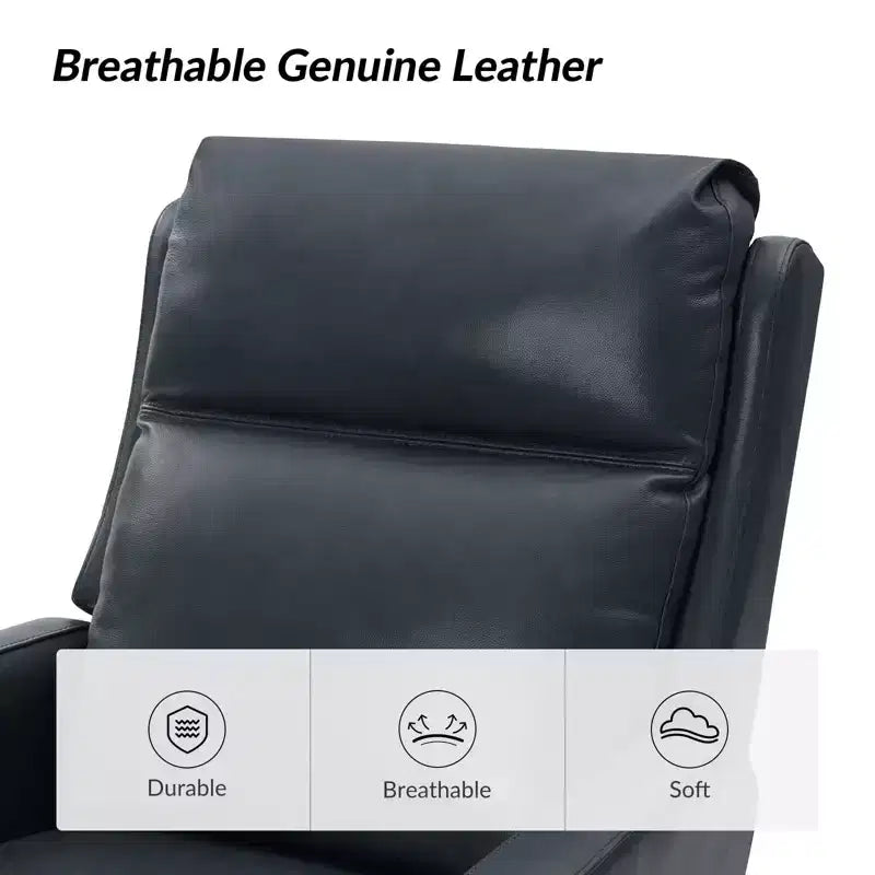 Fauteuil inclinable électrique de transition en cuir véritable Mario avec ports USB, lot de 2 | ART OF LIVING DESIGNS-MARINE