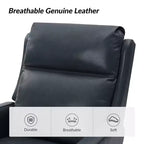Fauteuil inclinable électrique de transition en cuir véritable Mario avec ports USB, lot de 2 | ART OF LIVING DESIGNS-MARINE