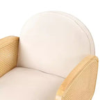 Chaises de salle à manger avec dossier et assise en mousse, accoudoirs en rotin, chaise d'appoint en rotin avec pieds en métal, fauteuil du milieu du siècle