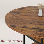 Table à manger ronde de 47 pouces pour 4-6 personnes, table de cuisine ronde en bois