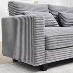Fauteuil d'appoint surdimensionné en velours côtelé Hyleory, avec assise large et accoudoirs larges, fauteuil de lecture moderne pour chambre et salon