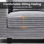 Fauteuil d'appoint surdimensionné en velours côtelé Hyleory, avec assise large et accoudoirs larges, fauteuil de lecture moderne pour chambre et salon