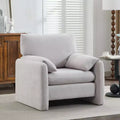 Fauteuil d'appoint surdimensionné en velours côtelé Hyleory, avec assise large et accoudoirs larges, fauteuil de lecture moderne pour chambre et salon