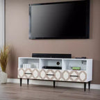 Meuble TV Eltisley avec rangement - Blanc - SEI