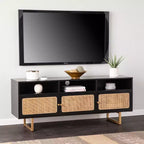 Meuble TV Mursley avec rangement - Noir - SEI