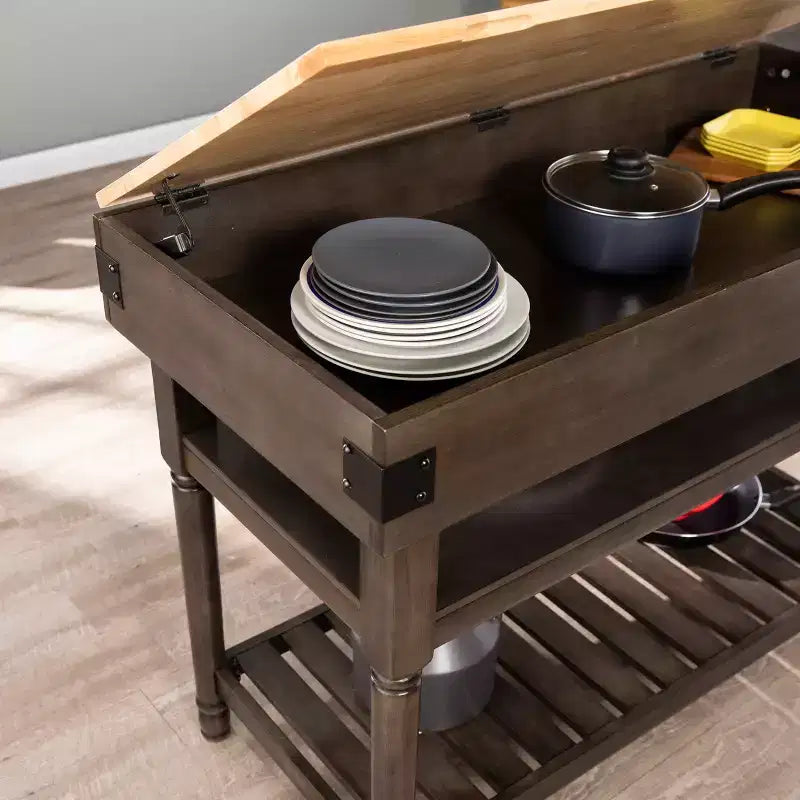 Waysmere îlot de cuisine fixe – marron – SEI