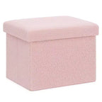 LUSIMO 16 Poufs de rangement pliables en fausse fourrure de mouton, coffre à jouets, repose-pieds supportant jusqu'à 150 kg pour chambre à coucher et salon