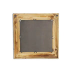 Miroir décoratif carré HomeRoots 22 en bois marron avec nœuds dorés