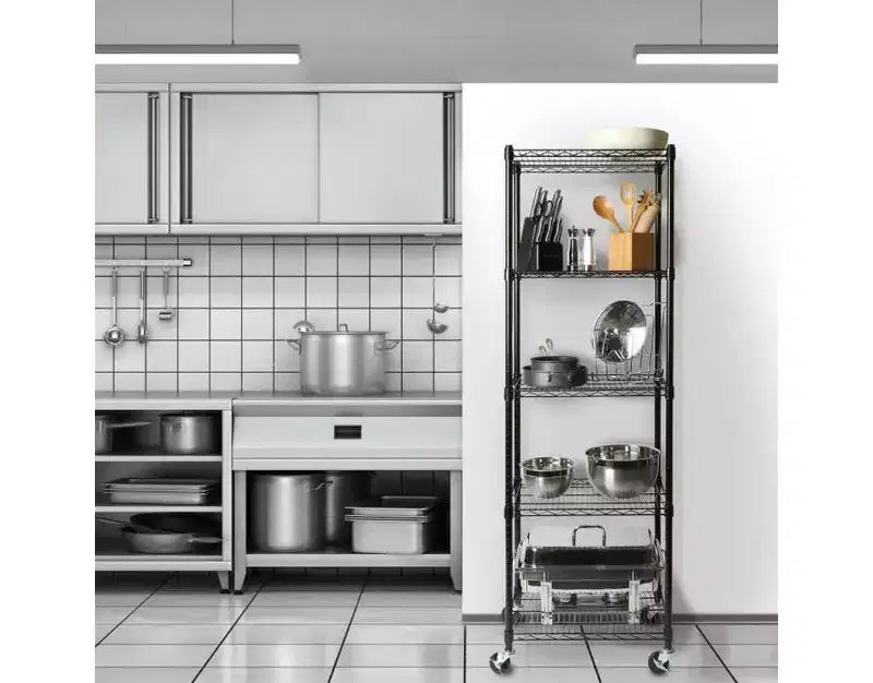 Étagère en Acier Chromé à 5 Niveaux UltraDurable de Seville Classics, 61 x 46 cm