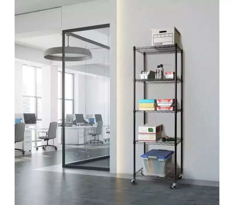 Étagère en Acier Chromé à 5 Niveaux UltraDurable de Seville Classics, 61 x 46 cm