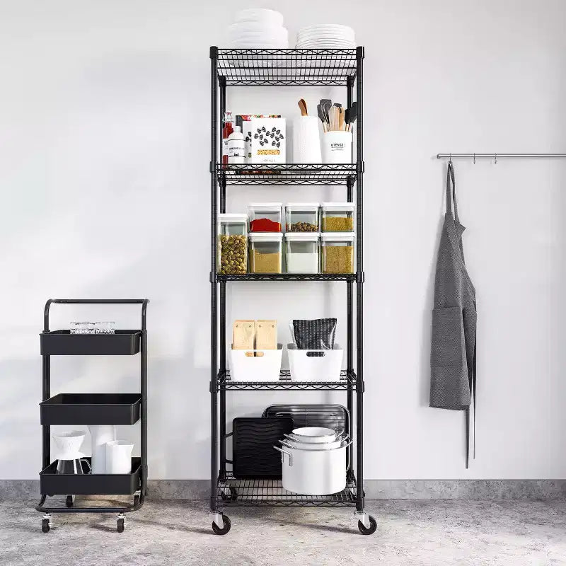 Étagère en Acier Chromé à 5 Niveaux UltraDurable de Seville Classics, 61 x 46 cm