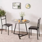 Ensemble de table à manger double trois pièces, table et chaises de salle à manger doubles de cuisine, ensemble de table à manger de cuisine ronde, convient aux petits espaces, appartement