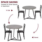Ensemble de table à manger double trois pièces, table et chaises de salle à manger doubles de cuisine, ensemble de table à manger de cuisine ronde, convient aux petits espaces, appartement