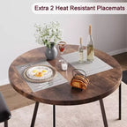 Ensemble de table à manger double trois pièces, table et chaises de salle à manger doubles de cuisine, ensemble de table à manger de cuisine ronde, convient aux petits espaces, appartement