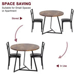 Ensemble de table à manger double trois pièces, table et chaises de salle à manger doubles de cuisine, ensemble de table à manger de cuisine ronde, convient aux petits espaces, appartement