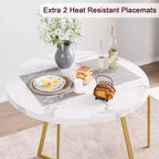 Ensemble de table à manger double trois pièces, table et chaises de salle à manger doubles de cuisine, ensemble de table à manger de cuisine ronde, convient aux petits espaces, appartement