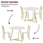 Ensemble de table à manger double trois pièces, table et chaises de salle à manger doubles de cuisine, ensemble de table à manger de cuisine ronde, convient aux petits espaces, appartement