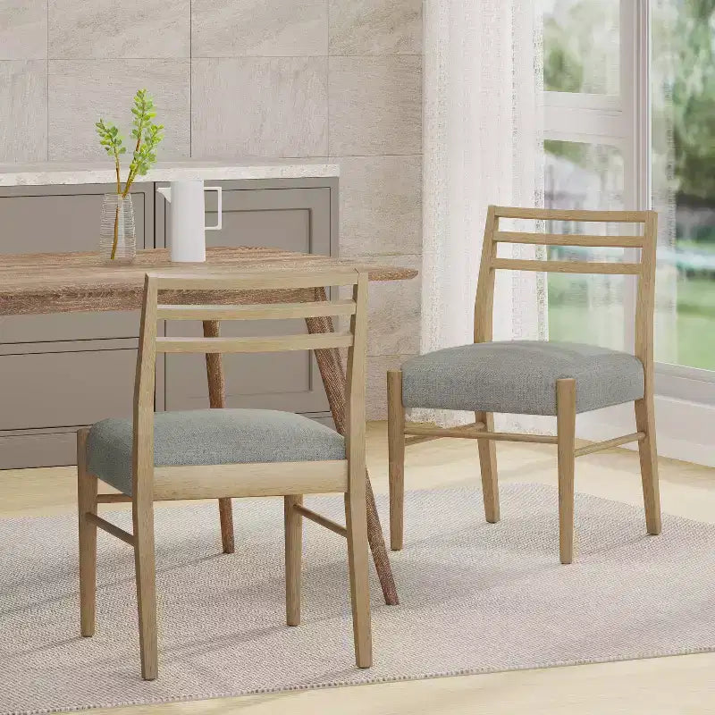 Chaises de salle à manger Fescue Farmhouse en bois d'hévéa rembourrées Christopher Knight Home (lot de 2)
