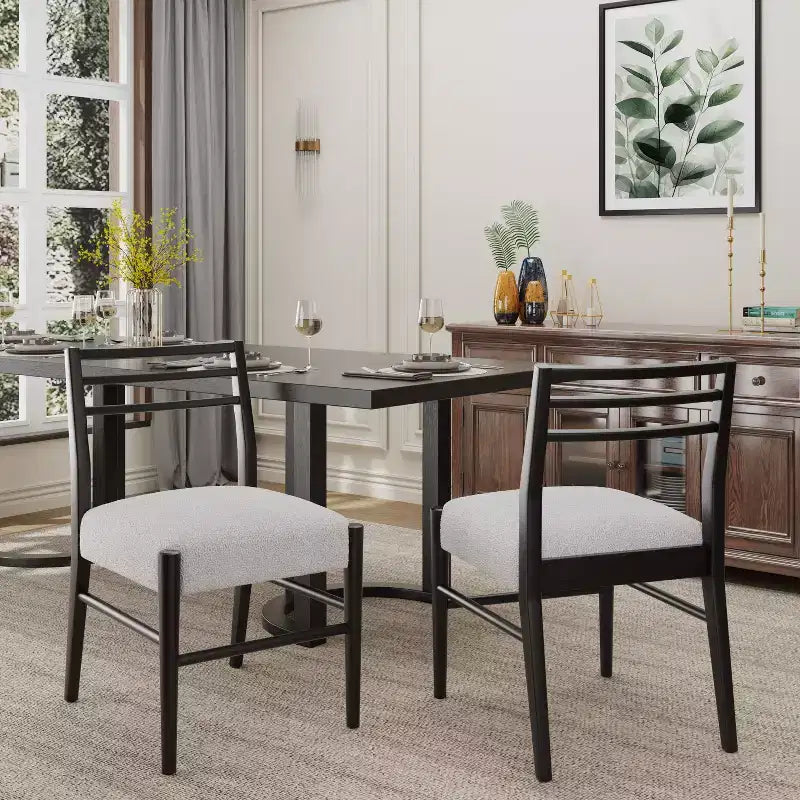 Chaises de salle à manger Fescue Farmhouse en bois d'hévéa rembourrées Christopher Knight Home (lot de 2)