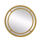 HomeRoots 35 Gold Geo Dot Round Double Frame Accent Mirror