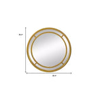 Miroir décoratif rond HomeRoots 35 Gold Geo Dot à double cadre