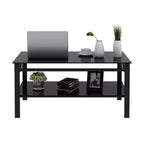 Table basse en verre à plateau relevable, table basse moderne simple à 2 niveaux en verre trempé pour salon, noire