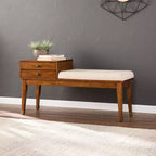 Banc rembourré Rhoda avec rangement - Marron - SEI