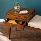 Banc rembourré Rhoda avec rangement - Marron - SEI