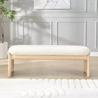 Christopher Knight Home Bellomy Ottoman moderne en bois d'hévéa rembourré de 51,5 pouces