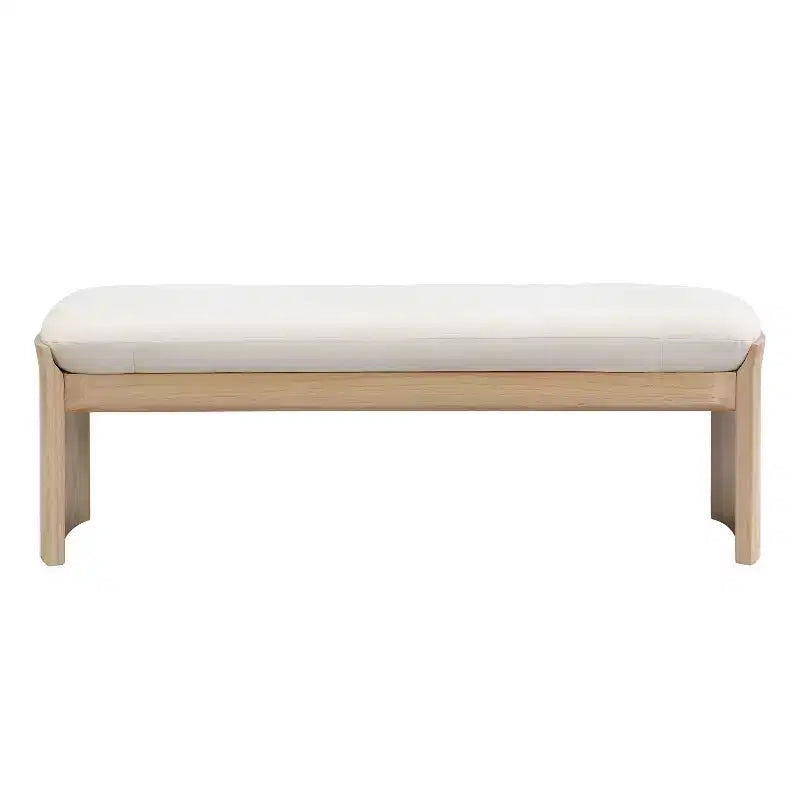 Christopher Knight Home Bellomy Ottoman moderne en bois d'hévéa rembourré de 51,5 pouces