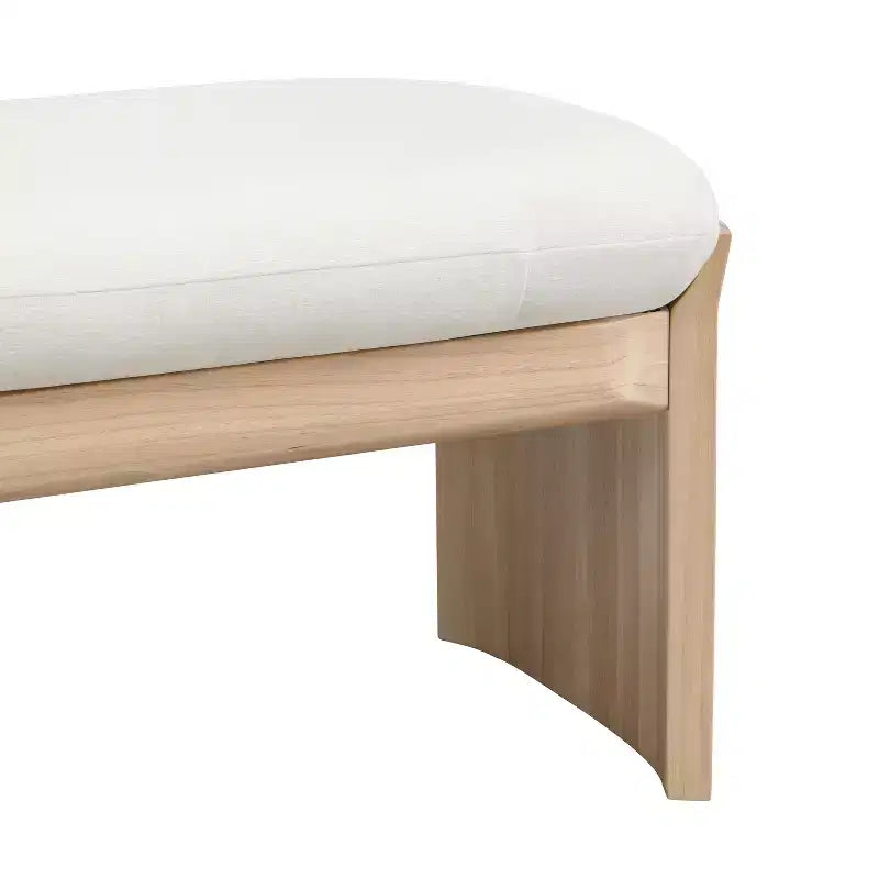 Christopher Knight Home Bellomy Ottoman moderne en bois d'hévéa rembourré de 51,5 pouces