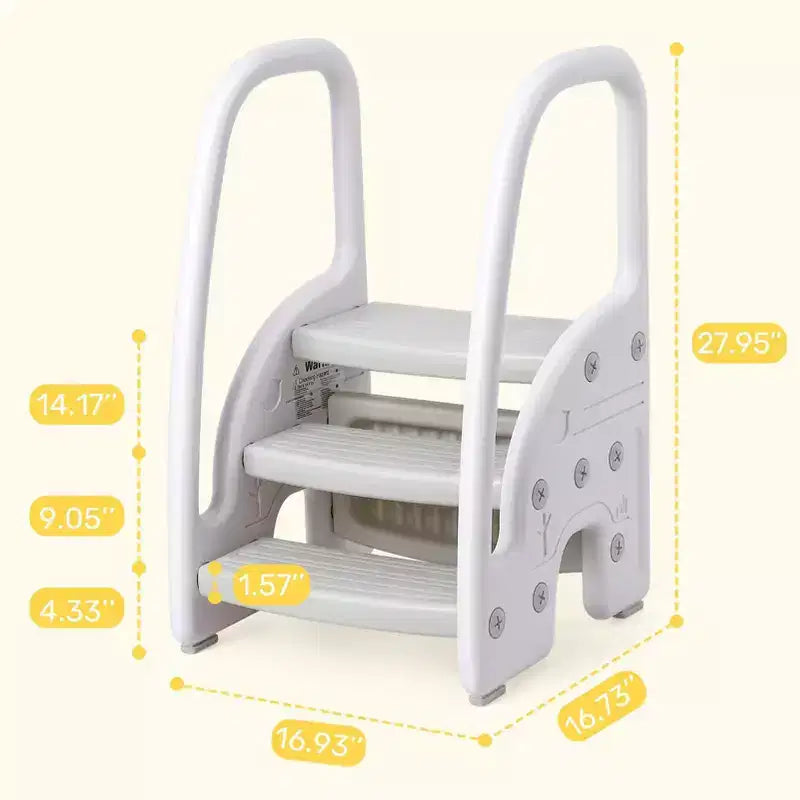 TROPOW Marchepied pour tout-petits, marchepied pour enfants avec poignées latérales, marchepied en plastique à 3 niveaux pour lavabo de salle de bain, comptoir de cuisine, entraînement à la propreté