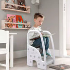 TROPOW Marchepied pour tout-petits, marchepied pour enfants avec poignées latérales, marchepied en plastique à 3 niveaux pour lavabo de salle de bain, comptoir de cuisine, entraînement à la propreté