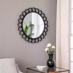 Miroir décoratif rond Abdella - Noir - SEI
