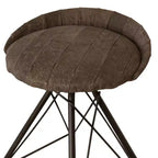 Chaise de bar pivotante HomeRoots de 63,5 cm en cuir brun et fer, dossier bas, hauteur comptoir