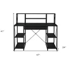HomeRoots 47 Bureau d'ordinateur noir