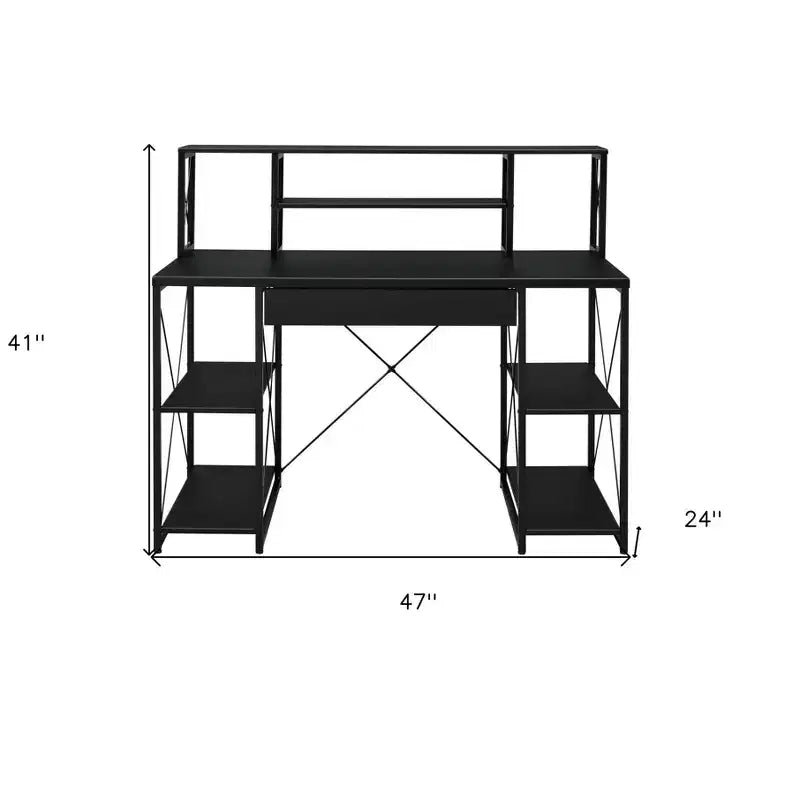 HomeRoots 47 Bureau d'ordinateur noir