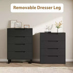 Garvee 4 Commode pour Chambre, Commode Haute 106 cm, Armoire à Tiroirs Verticale sur Pied avec Rangement, Coffre de Rangement en Bois pour Chambre