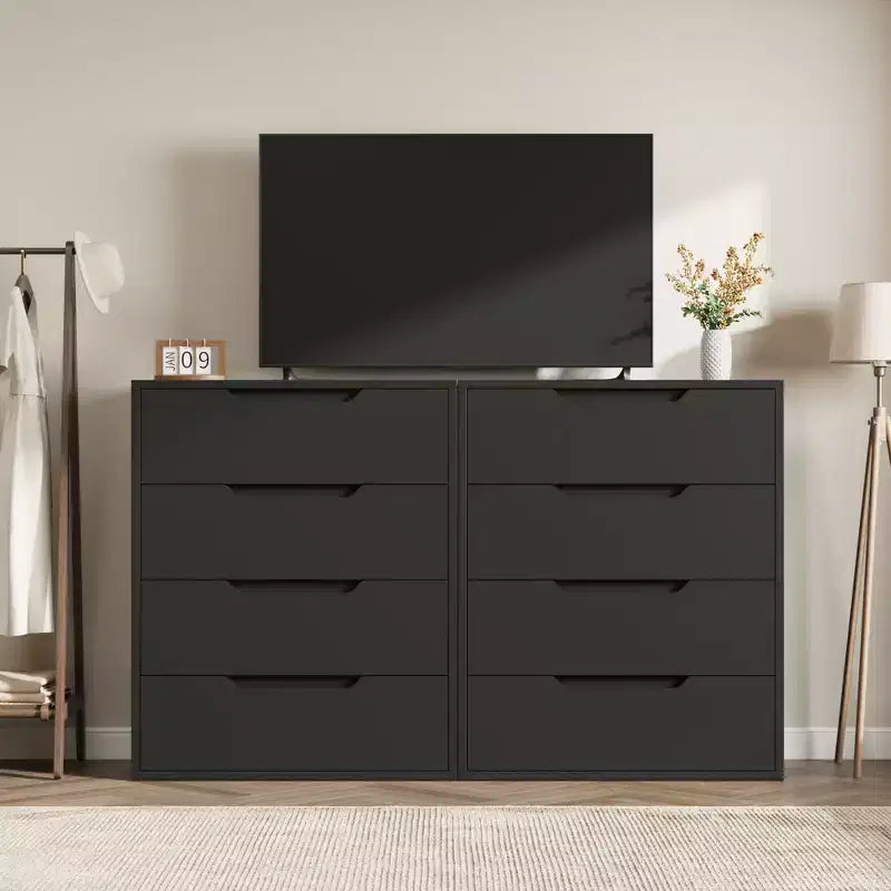 Garvee 4 Commode pour Chambre, Commode Haute 106 cm, Armoire à Tiroirs Verticale sur Pied avec Rangement, Coffre de Rangement en Bois pour Chambre