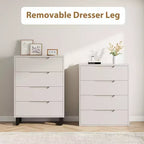 Garvee 4 Commode pour Chambre, Commode Haute 106 cm, Armoire à Tiroirs Verticale sur Pied avec Rangement, Coffre de Rangement en Bois pour Chambre