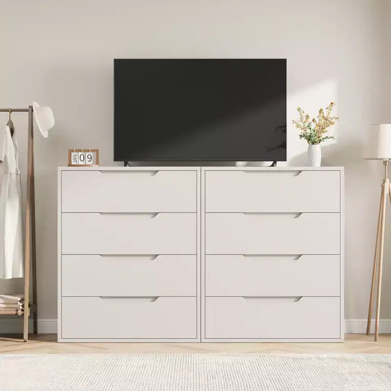 Garvee 4 Commode pour Chambre, Commode Haute 106 cm, Armoire à Tiroirs Verticale sur Pied avec Rangement, Coffre de Rangement en Bois pour Chambre