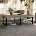 Christopher Knight Home Cortez Table Basse Moderne en Bois de 55" avec 2 Étagères de Rangement Ouvertes
