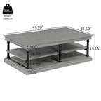 Christopher Knight Home Cortez Table Basse Moderne en Bois de 55" avec 2 Étagères de Rangement Ouvertes