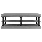 Christopher Knight Home Cortez Table Basse Moderne en Bois de 55" avec 2 Étagères de Rangement Ouvertes