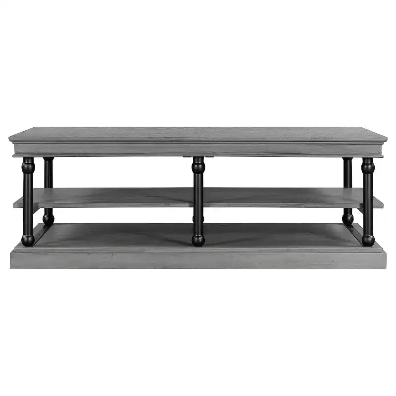 Christopher Knight Home Cortez Table Basse Moderne en Bois de 55" avec 2 Étagères de Rangement Ouvertes