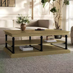 Christopher Knight Home Cortez Table Basse Moderne en Bois de 55" avec 2 Étagères de Rangement Ouvertes