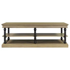 Christopher Knight Home Cortez Table Basse Moderne en Bois de 55" avec 2 Étagères de Rangement Ouvertes