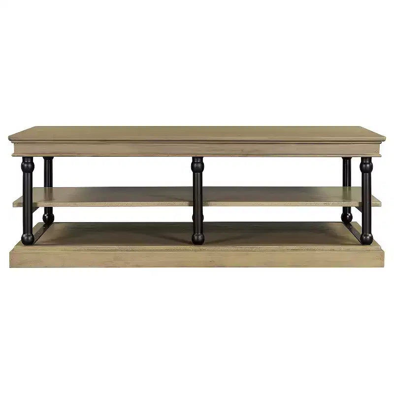 Christopher Knight Home Cortez Table Basse Moderne en Bois de 55" avec 2 Étagères de Rangement Ouvertes