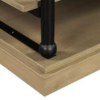 Christopher Knight Home Cortez Table Basse Moderne en Bois de 55" avec 2 Étagères de Rangement Ouvertes